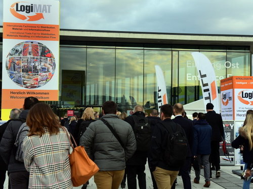 Eingang zur Internationalen Fachmesse für Intralogistik-Lösungen und Prozessmanagement in Stuttgart